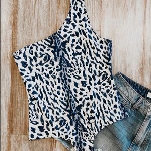 Leopard One Shoulder Bodysuit